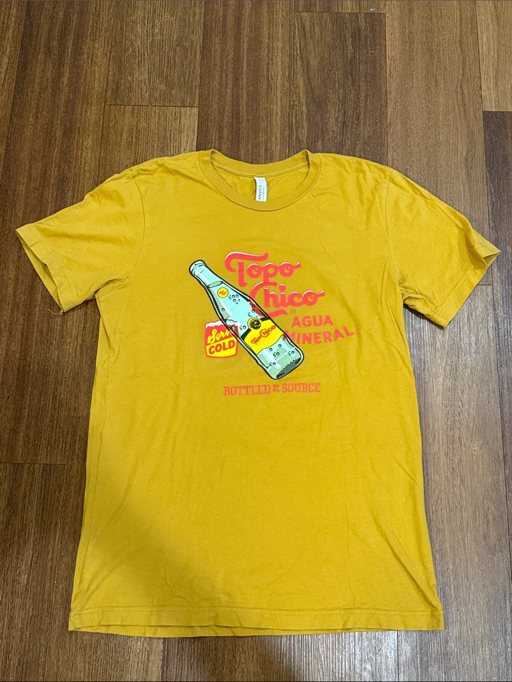 Mustard Yellow topo chico graphic Tee